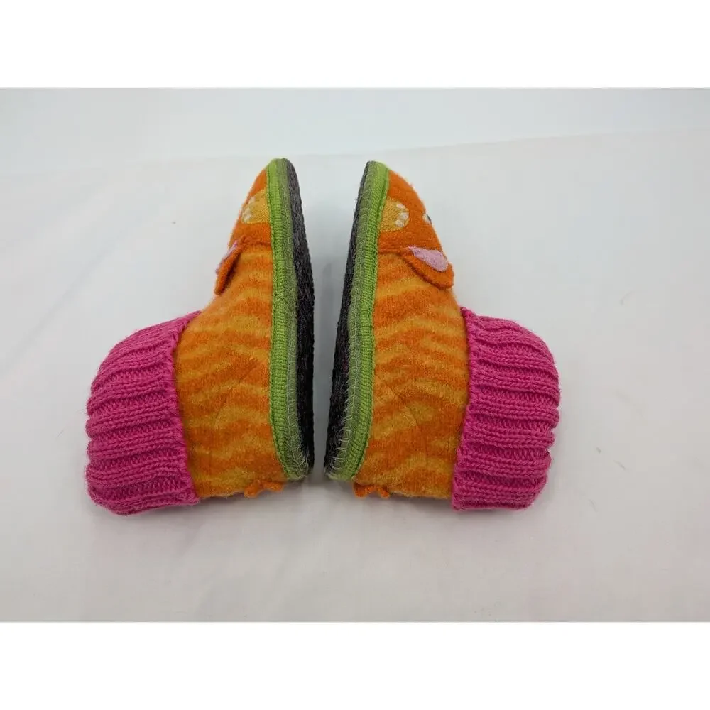 Garnet Hill 100% New Wool Cat Slipper Kid Size 1 Unique Warm Comfy Lounge Casual